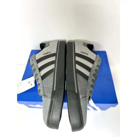 Adidas Campus Vulc Sneakers Grey Black Suede Canvas Men’s Size 10.5 New w/ Box